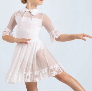 Weissman costume white lace dance dress size SA
